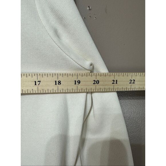 NWOT Ganni Puff Shoulder Cream Embroidered Logo Sweatshirt Sweater Women's L - Picture 8 of 11